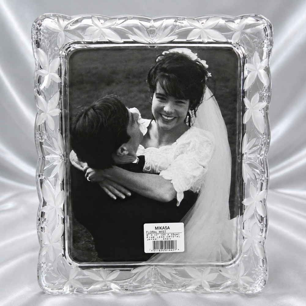 Mikasa Floral Mist 8x10 Fine Crystal Picture Frame Japan WY112/830 New in box